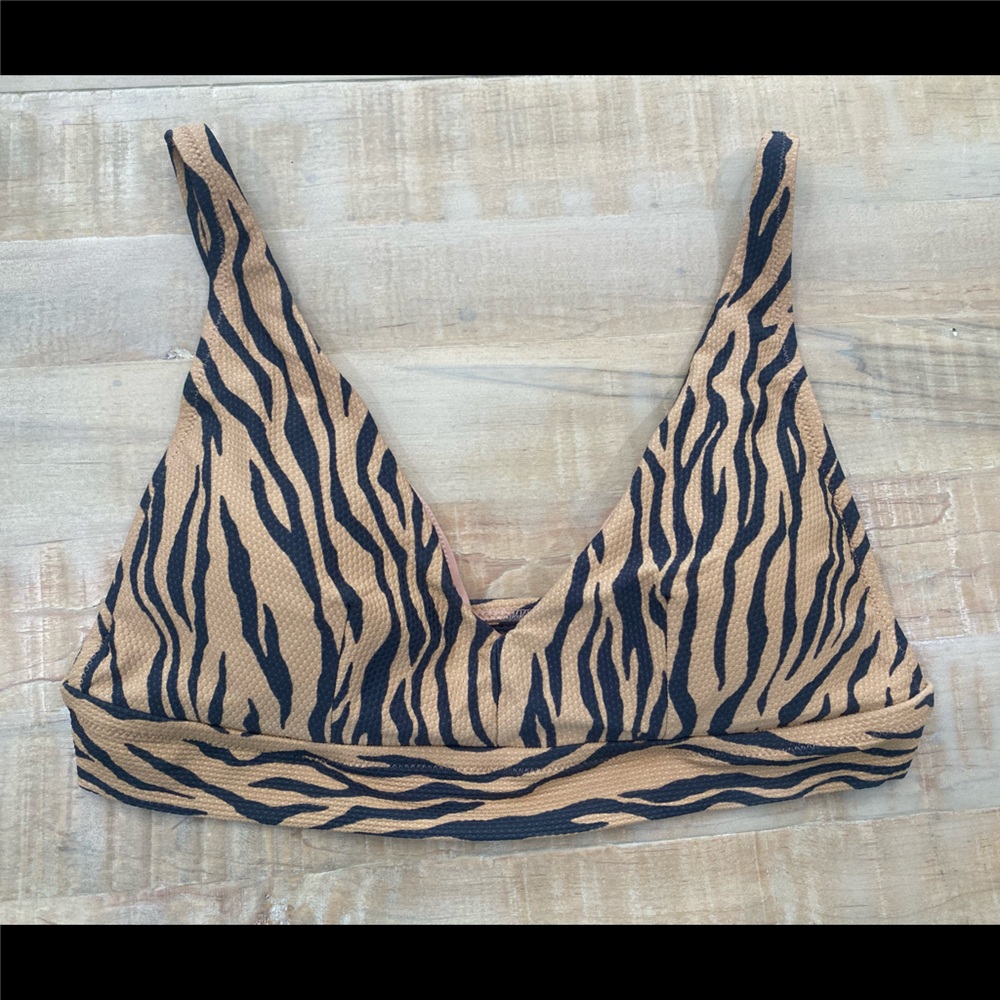 Aerie Zebra Print Pull On Triangle Scoop Bikini T… - image 3